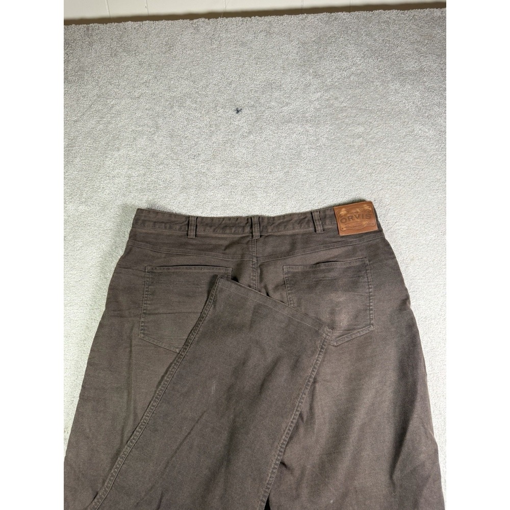Orvis Men's 38x34 Brown Moleskin Pants 5 Pocket Brushed Cotton Outdoor Hunting